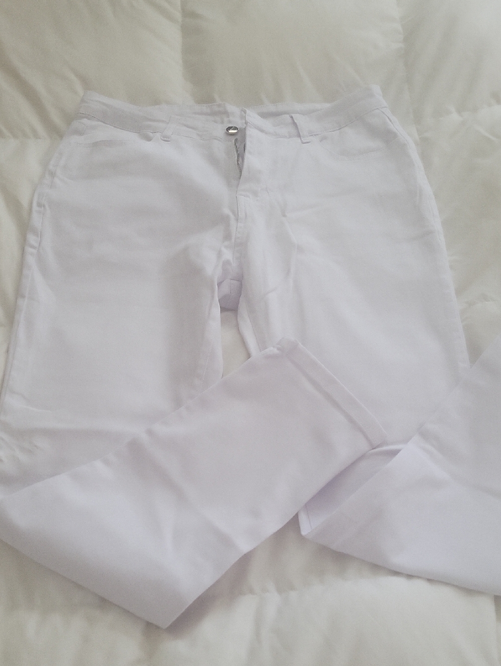 Classic White Slim Pants